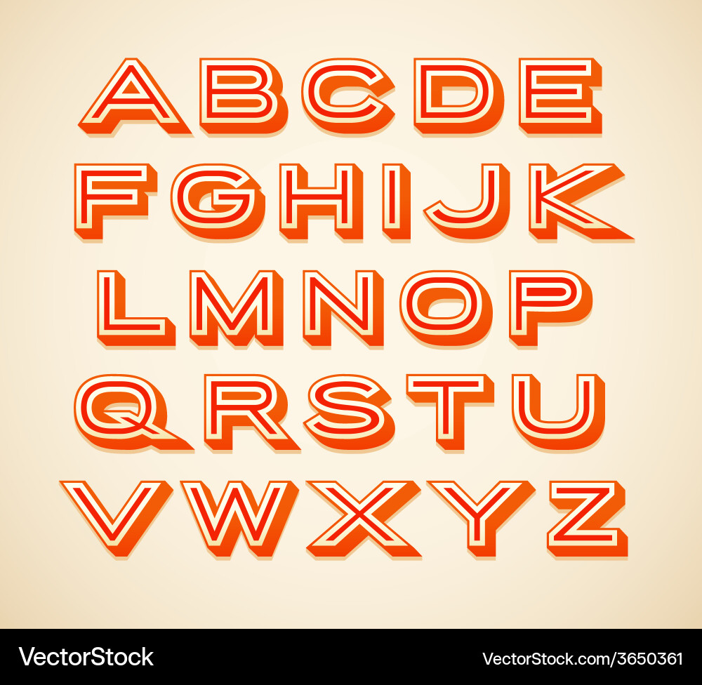 Retro constructor letters collection vector image