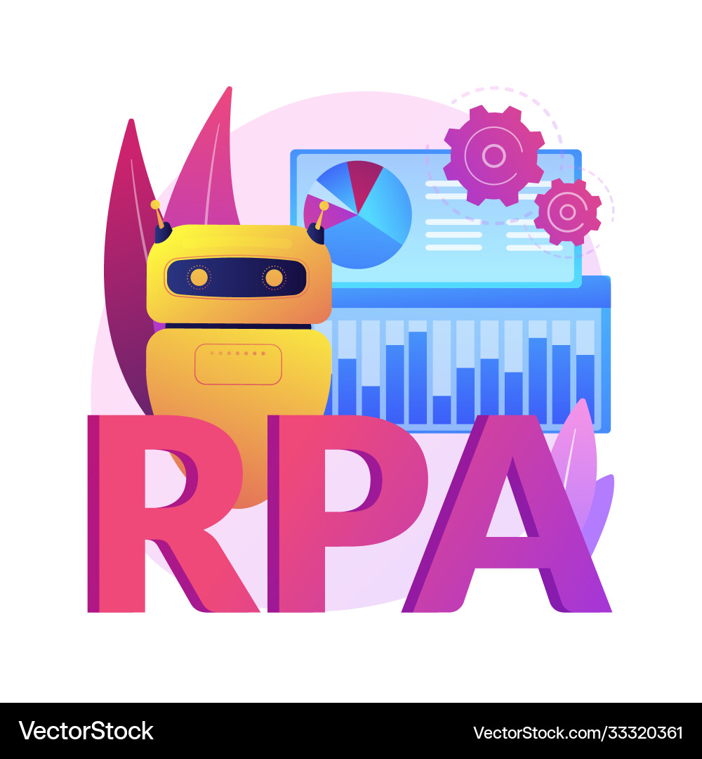 Robotic process automation abstract concept Robotic process automation abstract concept vector image