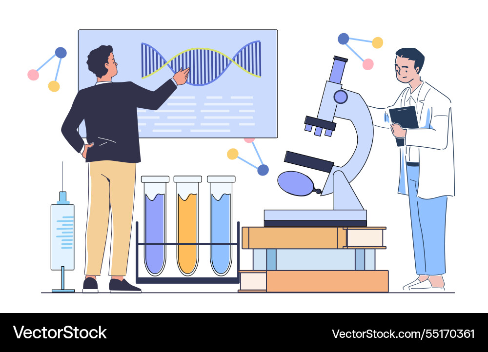 Scientists working in a lab Scientists working in a lab vector image