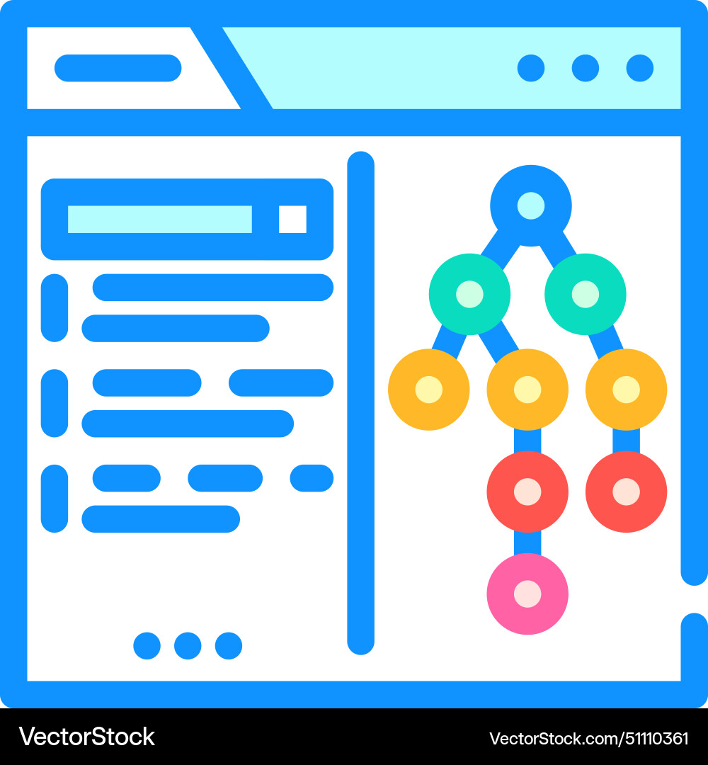 Search algorithm seo color icon Search algorithm seo color icon vector image