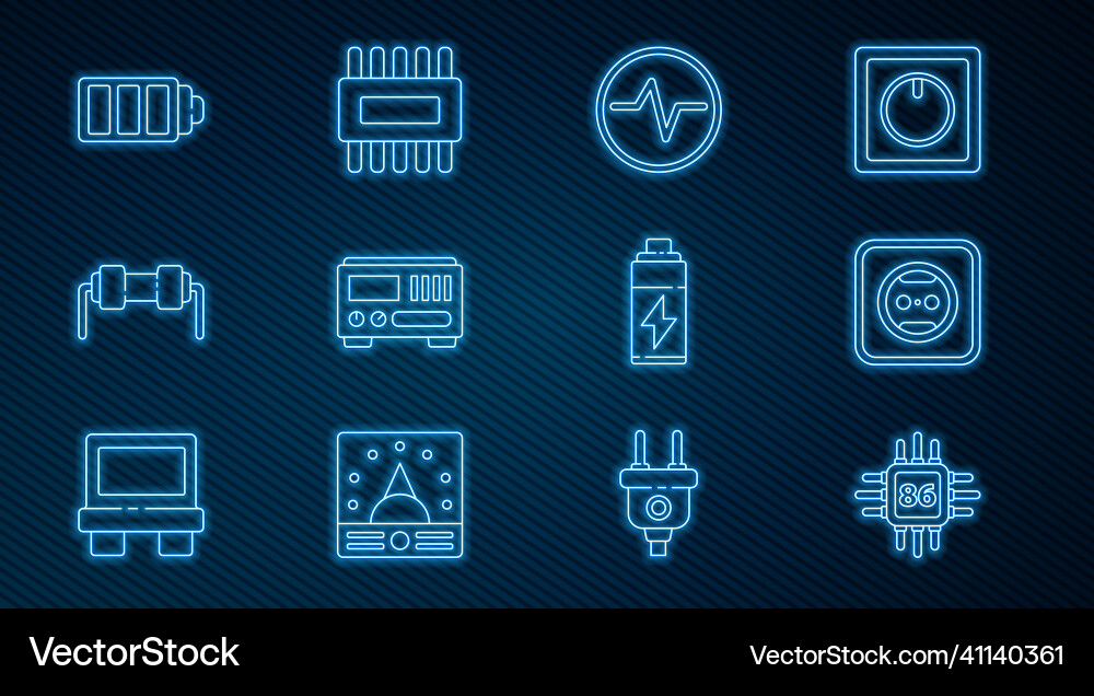 Set line processor with microcircuits cpu Set line processor with microcircuits cpu vector image