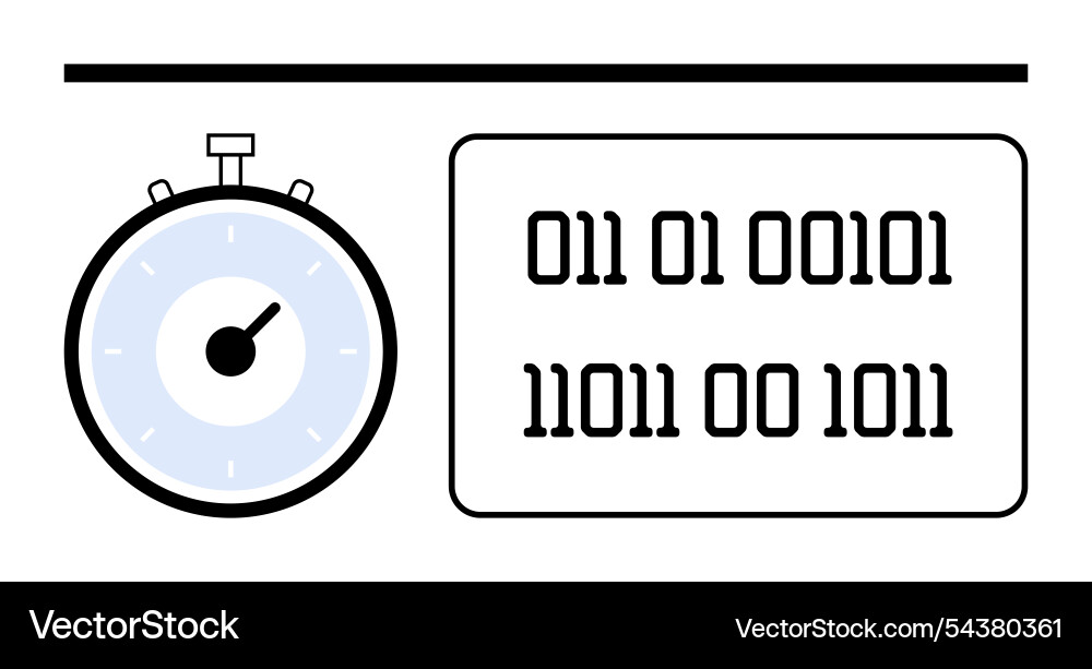 Stopwatch und binäre Zahlenkonzept für die Codierung Stopwatch und binäre Zahlenkonzept für die Codierung vektorbild