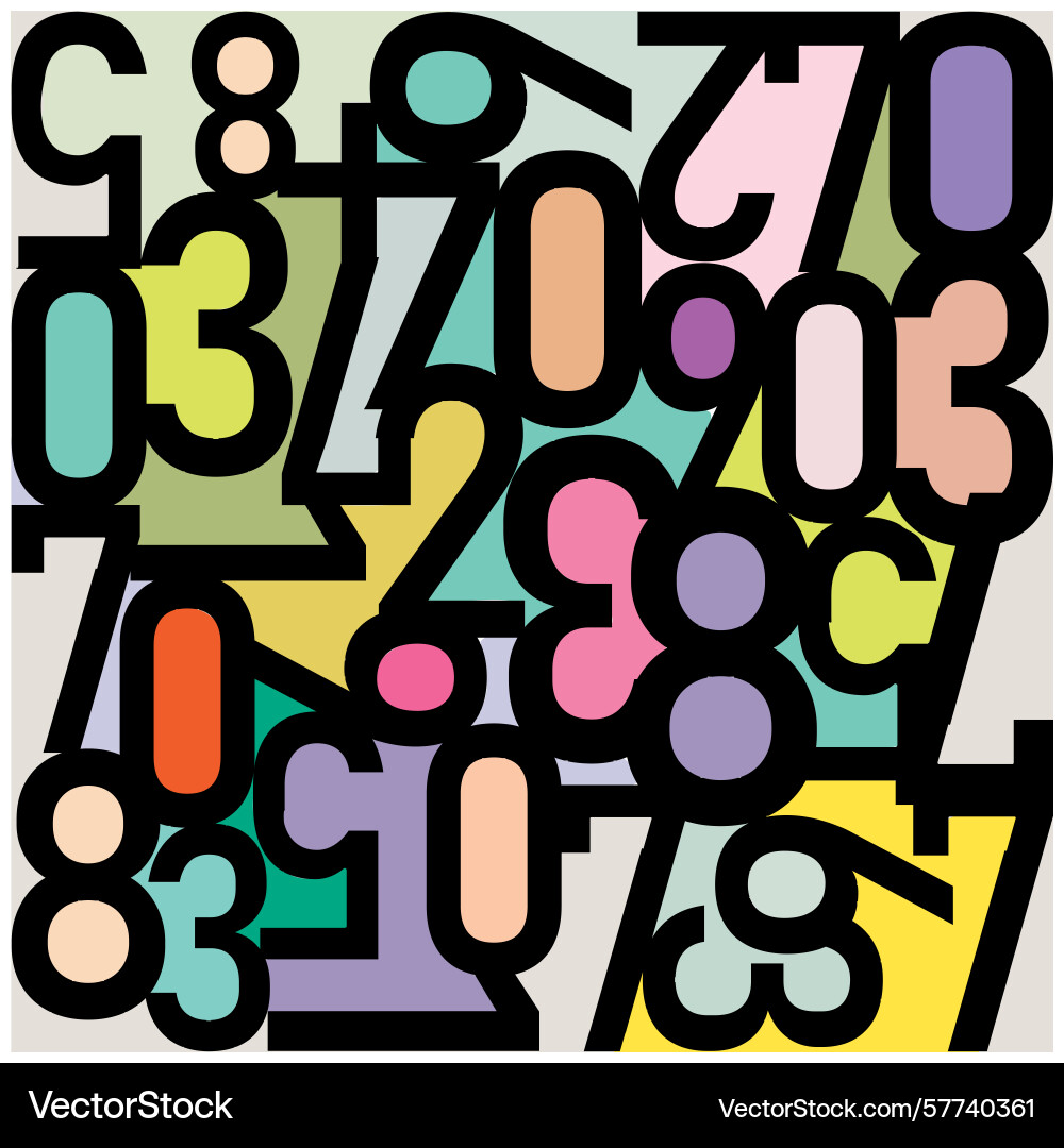 Typography number seamless print design Vector Image