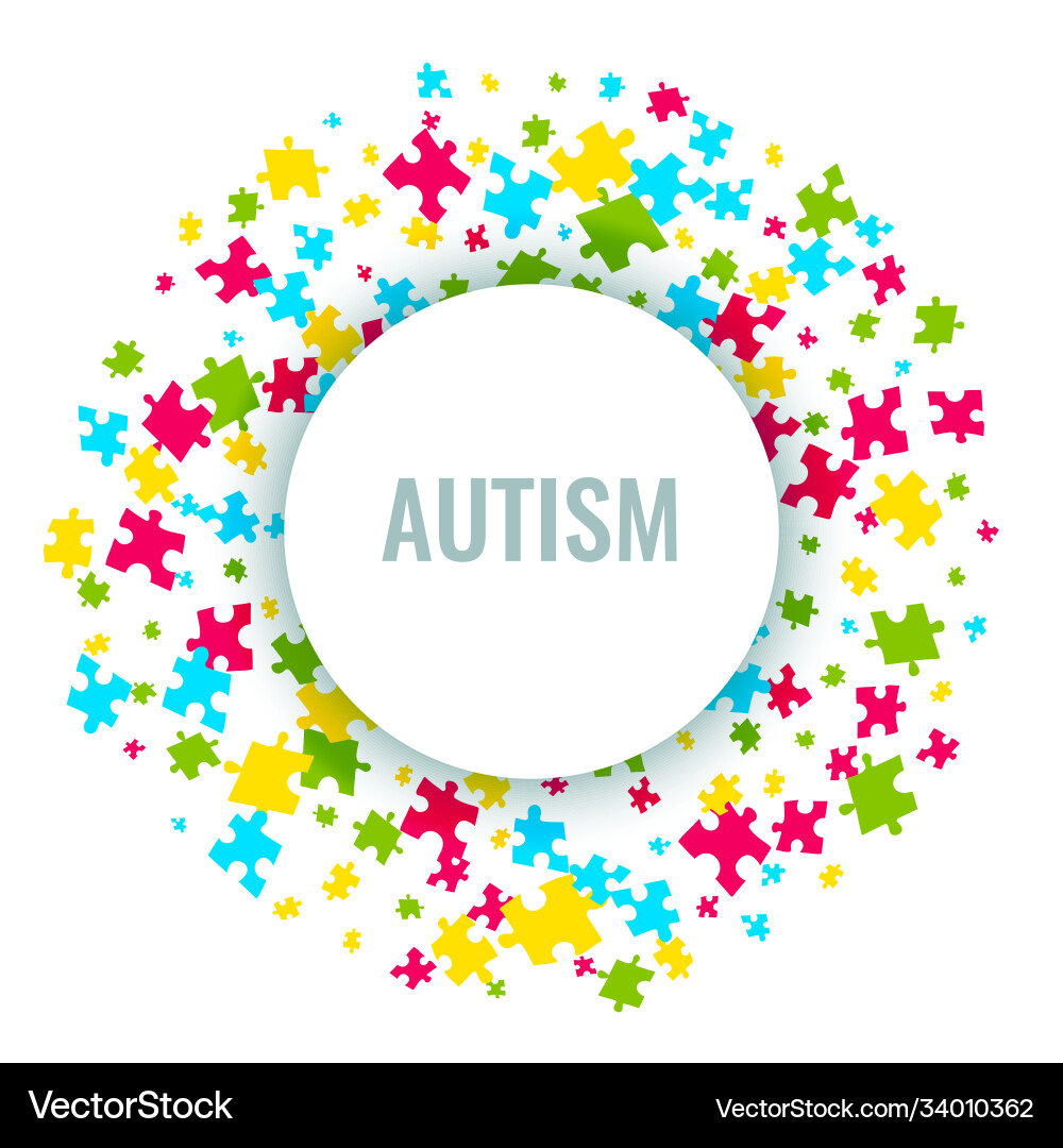 Autism awareness puzzle poster Autism awareness puzzle poster vector image