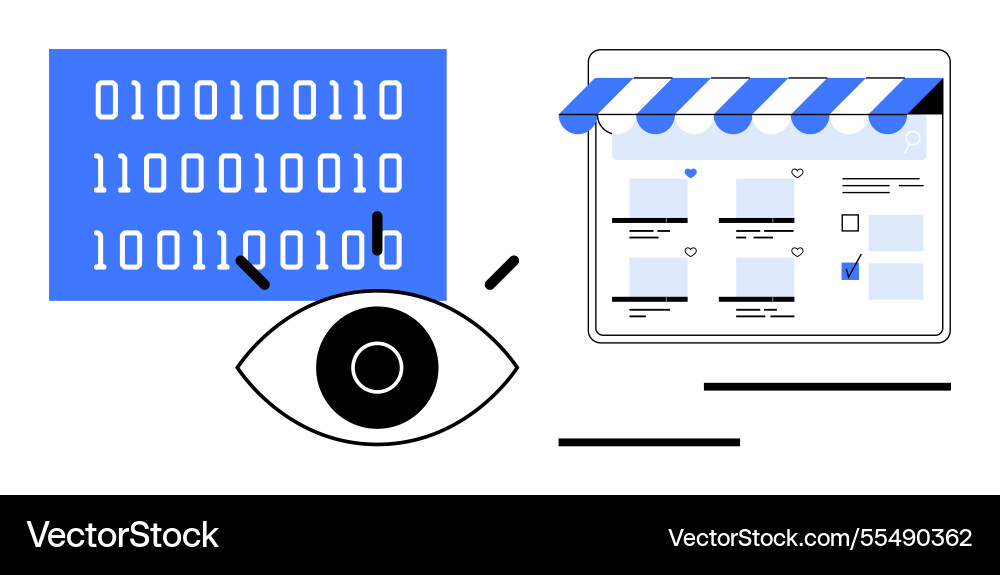 Data visualization and analysis for e-commerce vector image