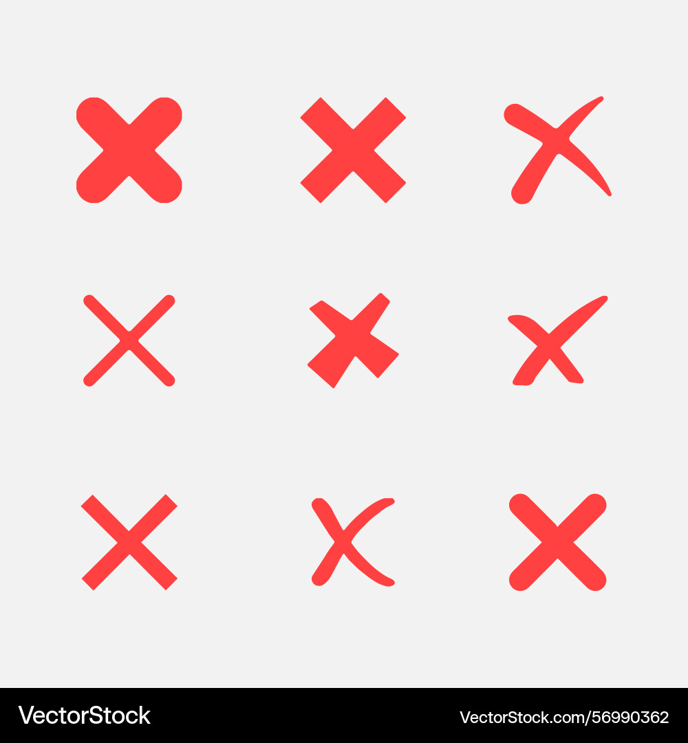 Dynamic flat style cross mark symbol for apps Vector Image