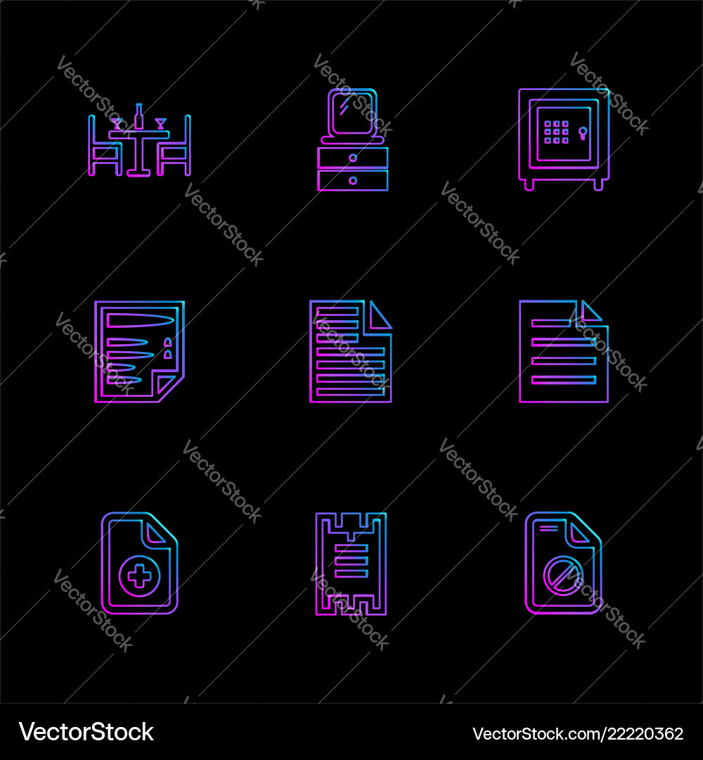 Files document clipboard write eps icons set Vector Image