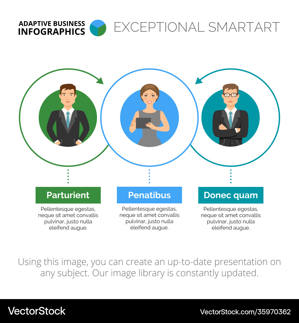 Flow chart with three options template vector image