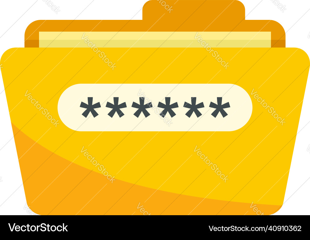 Folder access authentication icon flat isolated Folder access authentication icon flat isolated Vector Image