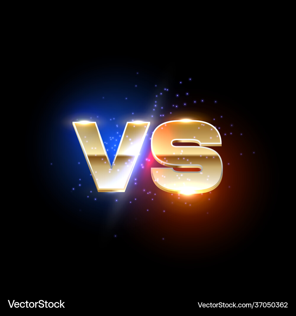 Golden versus vs sign game or sport confrontation Golden versus vs sign game or sport confrontation vector image