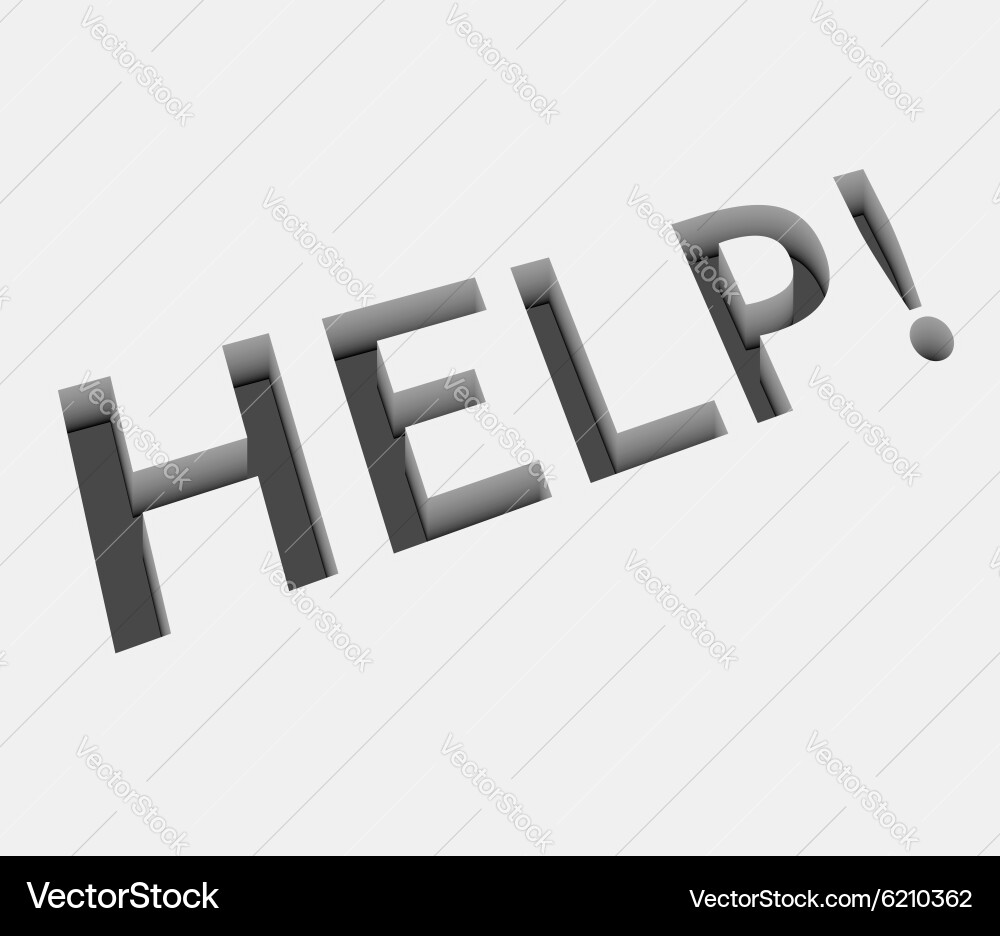Help text design vector image