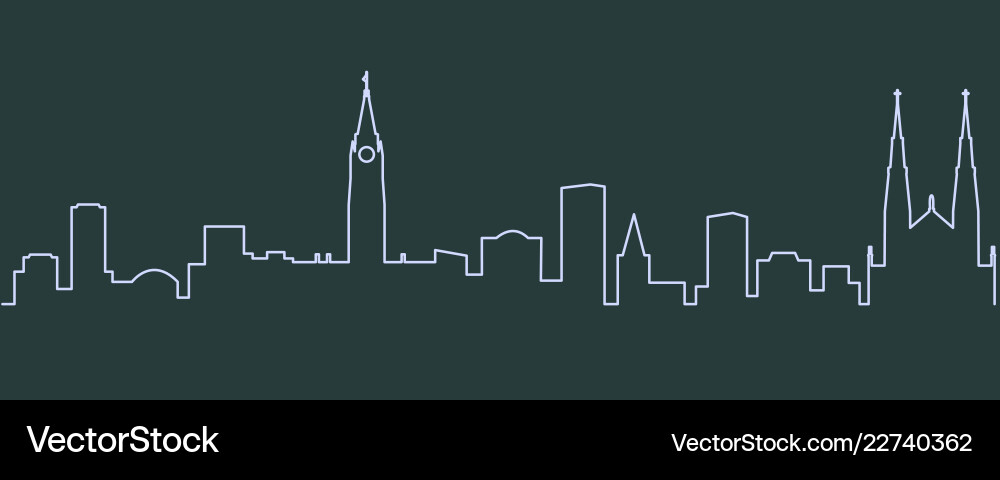Ottawa Skyline Minimalist Line Art Vector Image