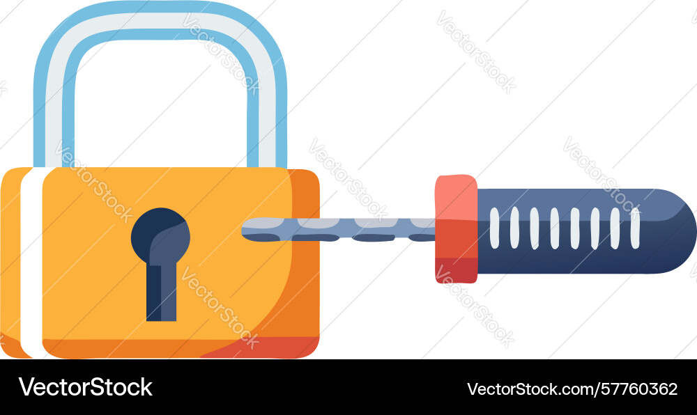 Padlock with screwdriver icon design generative vector image