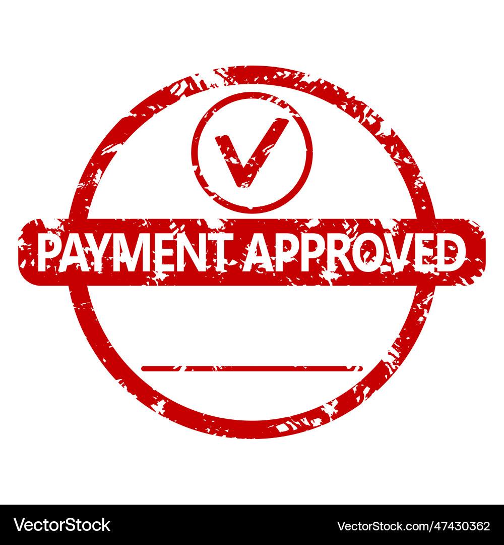 Payment approved rubber stamp with place Payment approved rubber stamp with place vector image