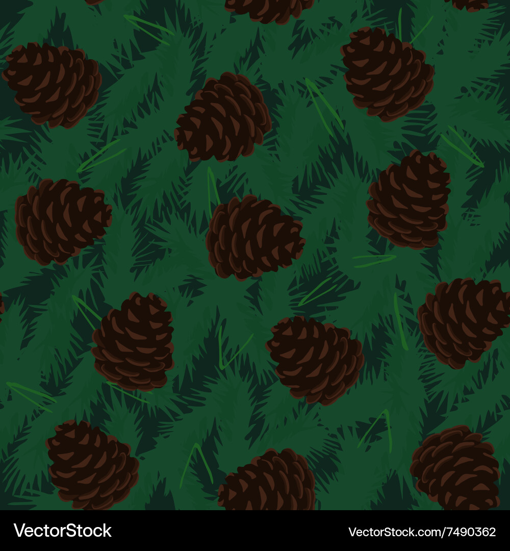 Pine cones seamless pattern Vector Image