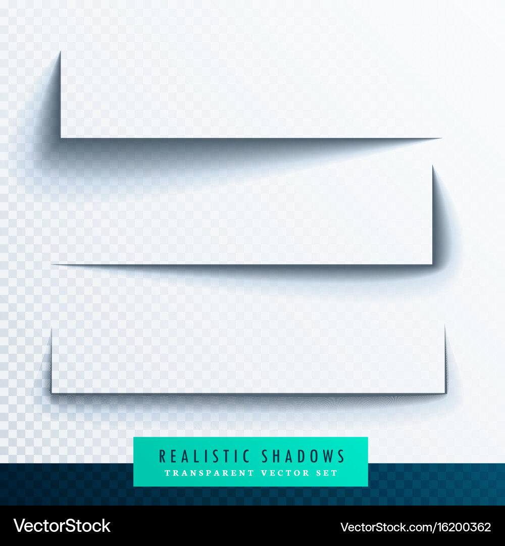 Realistic transparent shadow effect set vector image