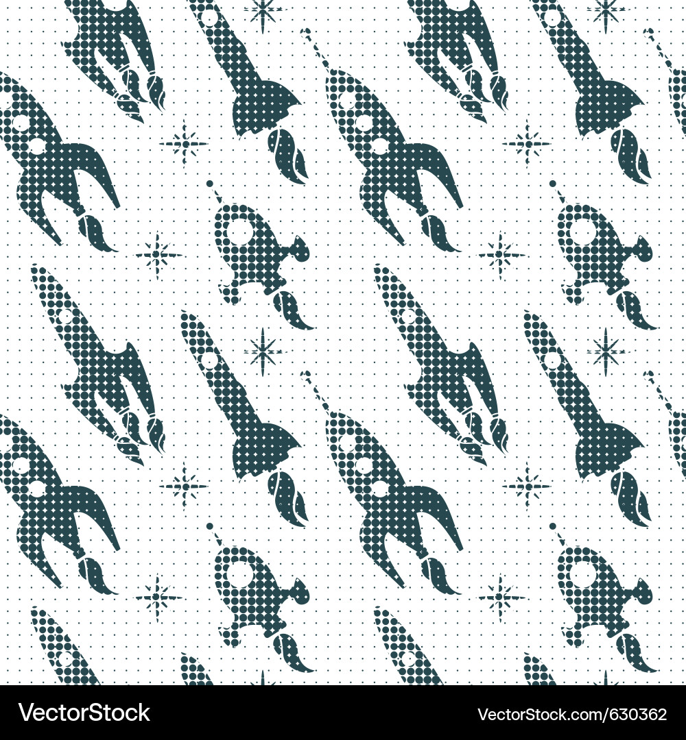 Retro Rocket Pattern vector image