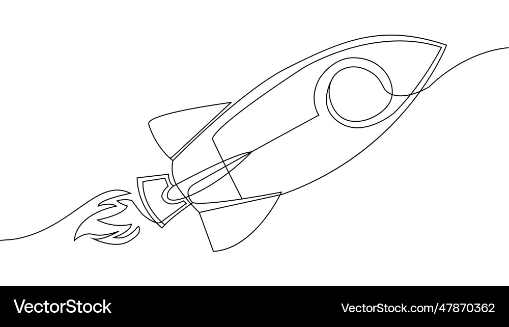 Rocket continuous line concept Rocket continuous line concept vector image
