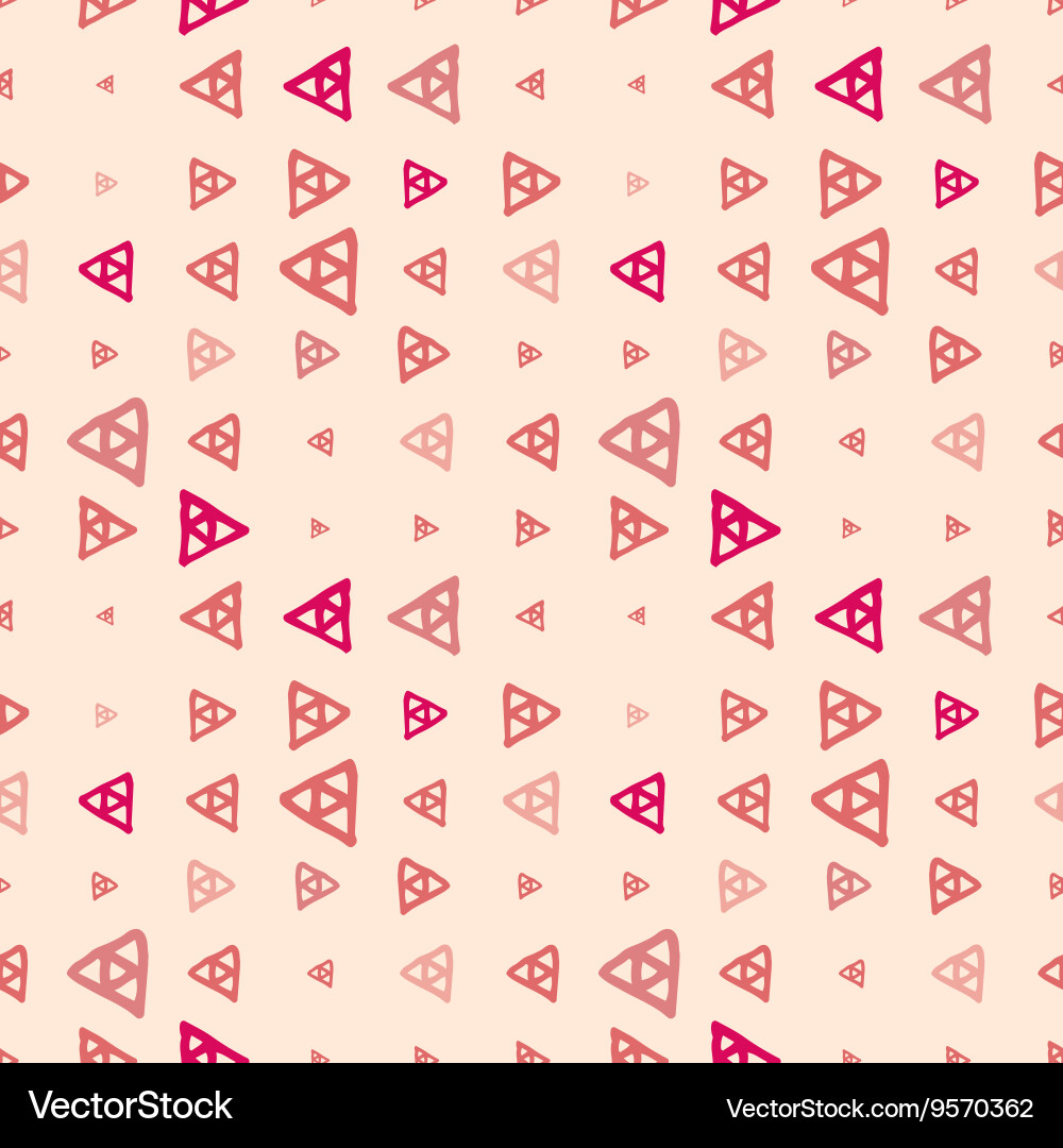 Seamless pattern of colored triangles drawn vector image