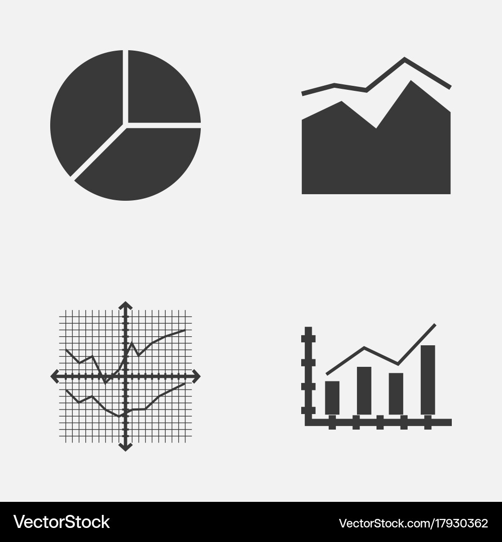Set of graphs diagrams and statistics icons vector image