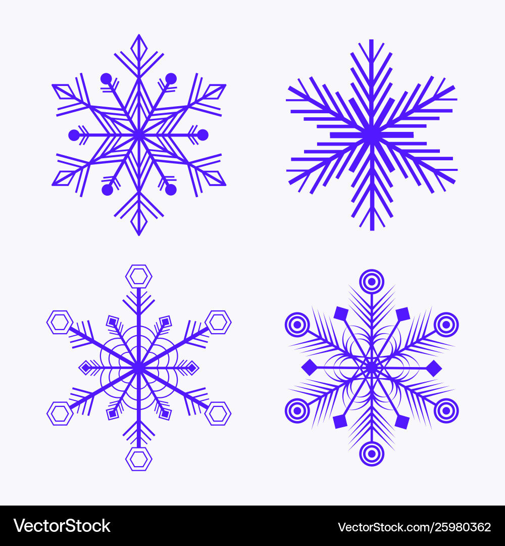 Set snowflake different shapes Vector Image