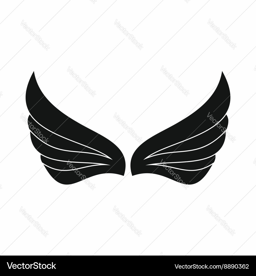 Wings icon in simple style Vector Image