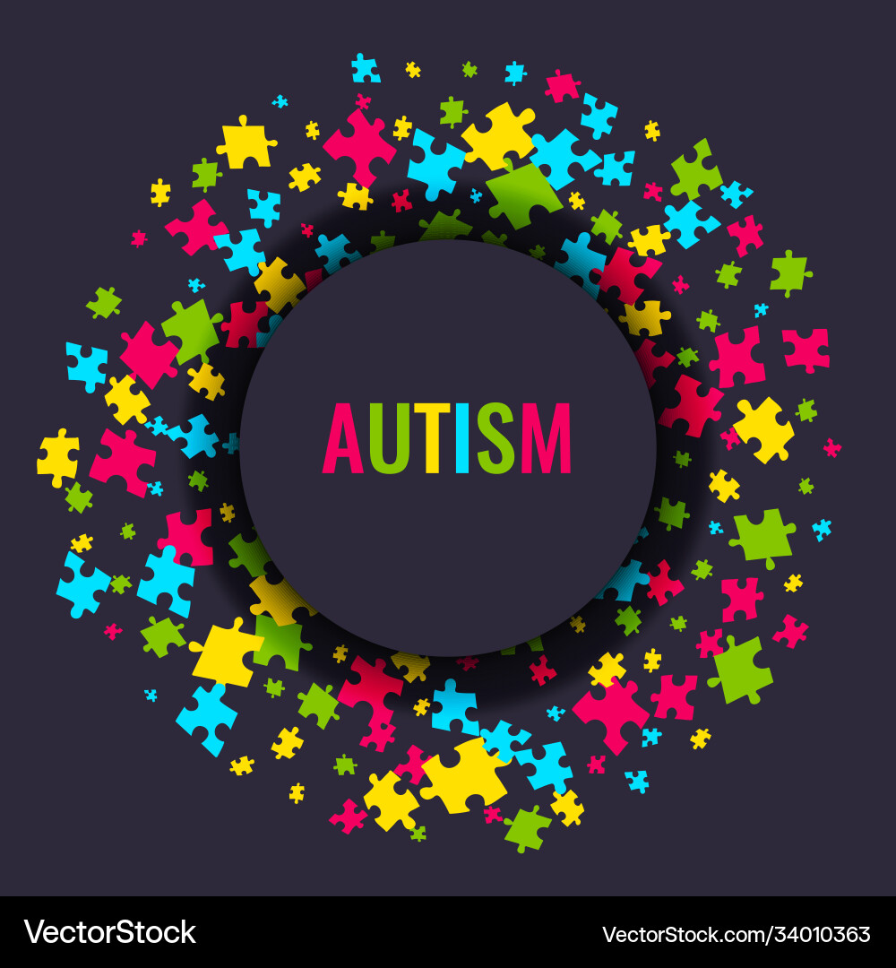 Autism awareness puzzle poster Autism awareness puzzle poster Vector Image