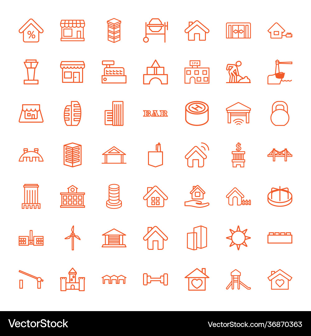 Building icons vector image