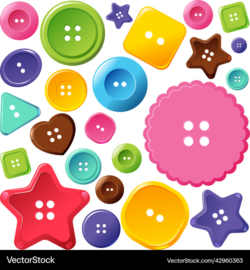Colourful buttons seamless pattern Colourful buttons seamless pattern Vector Image