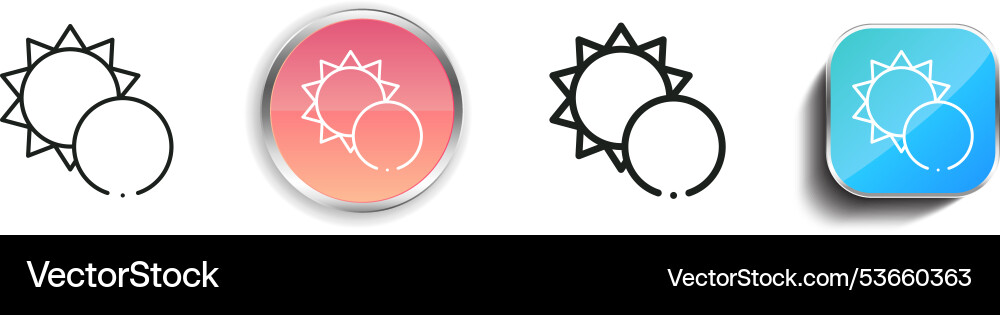 Eclipse icon thin linear regular and button style vector image