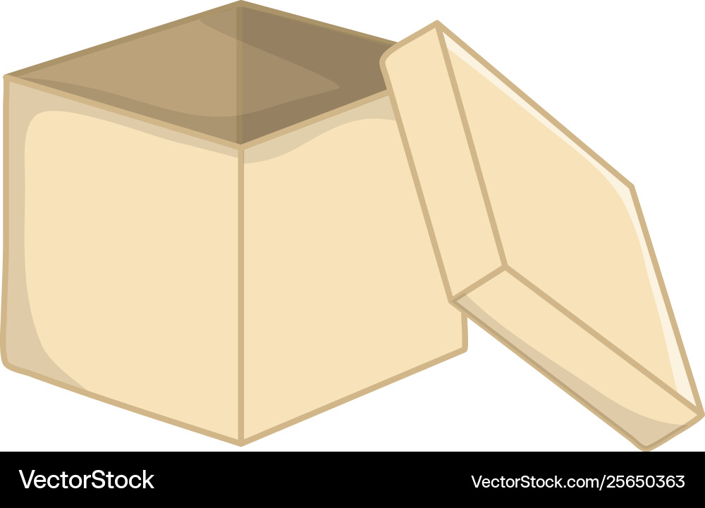 Empty open box vector image