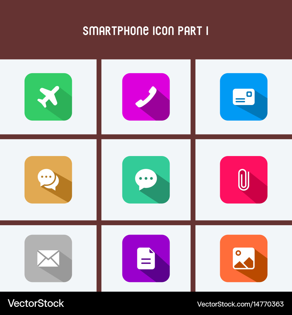 Flat design smartphone icon part i Vector Image