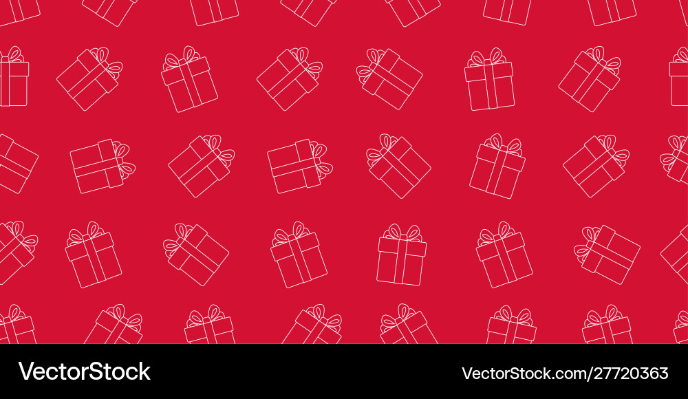 Gift boxes seamless pattern background line Gift boxes seamless pattern background line Vector Image