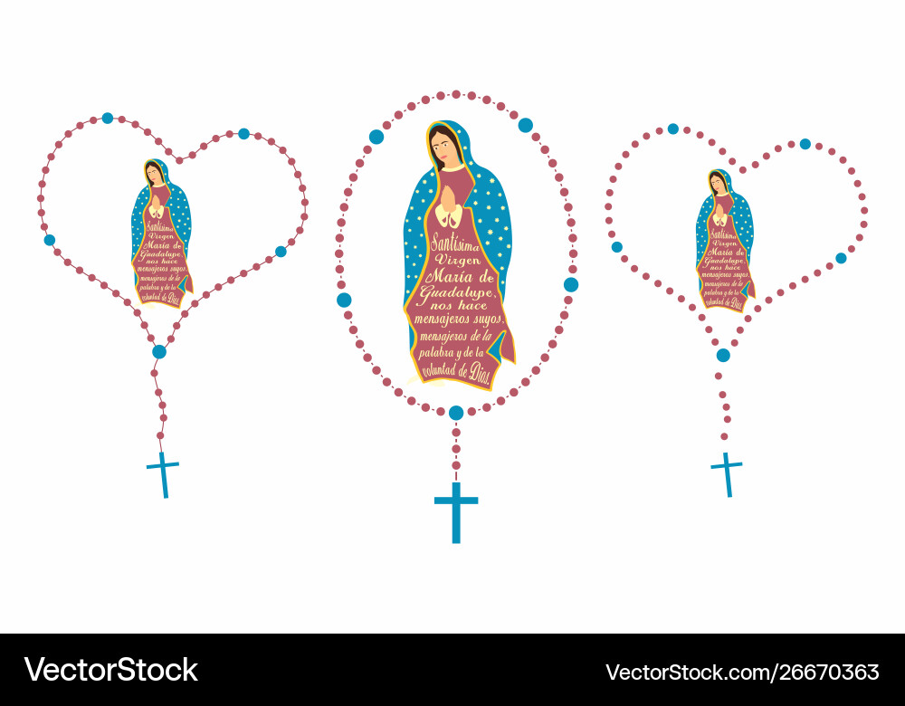 Our lady guadalupe and rosary vector image