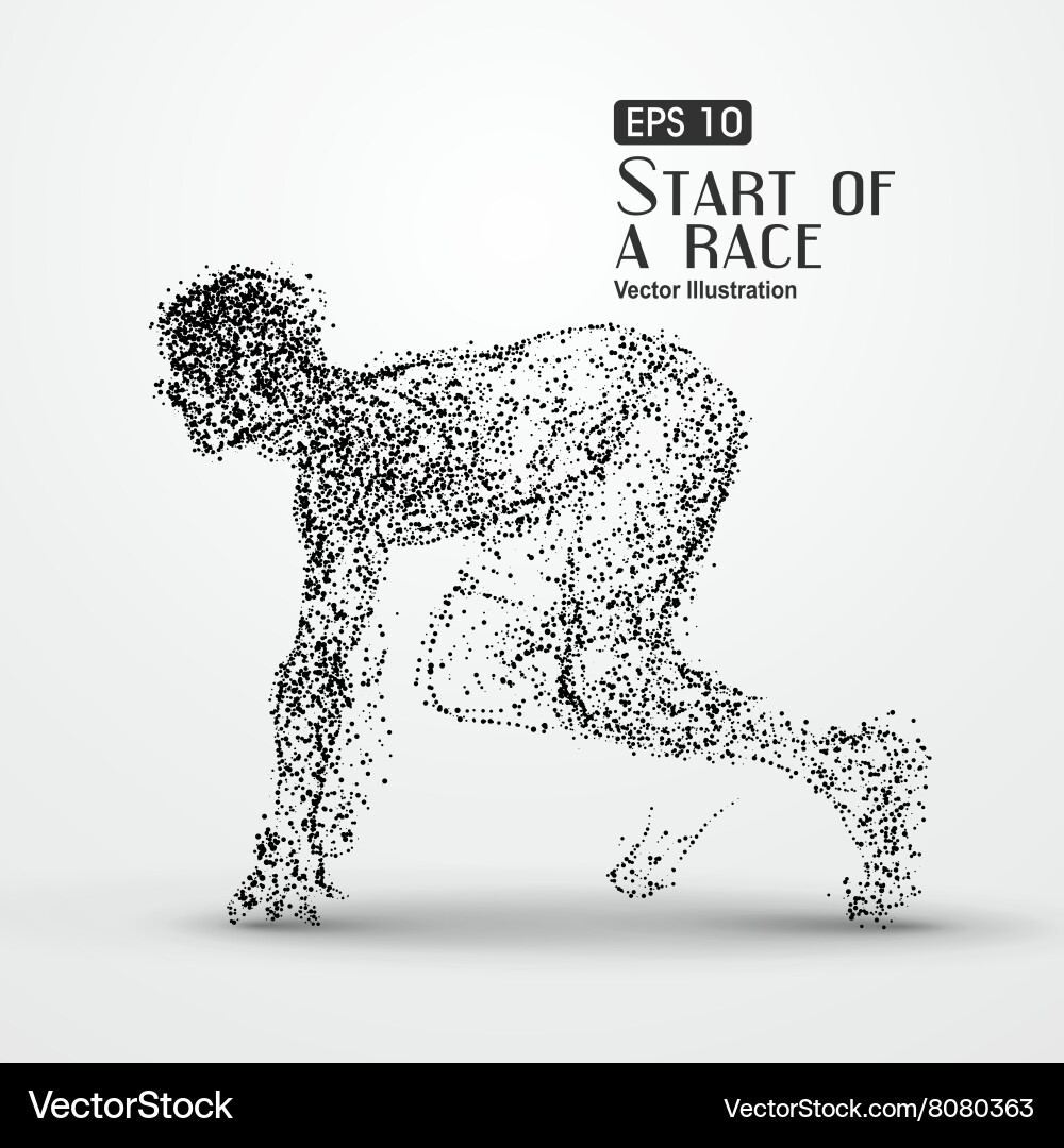 Running man particle divergent composition vector image
