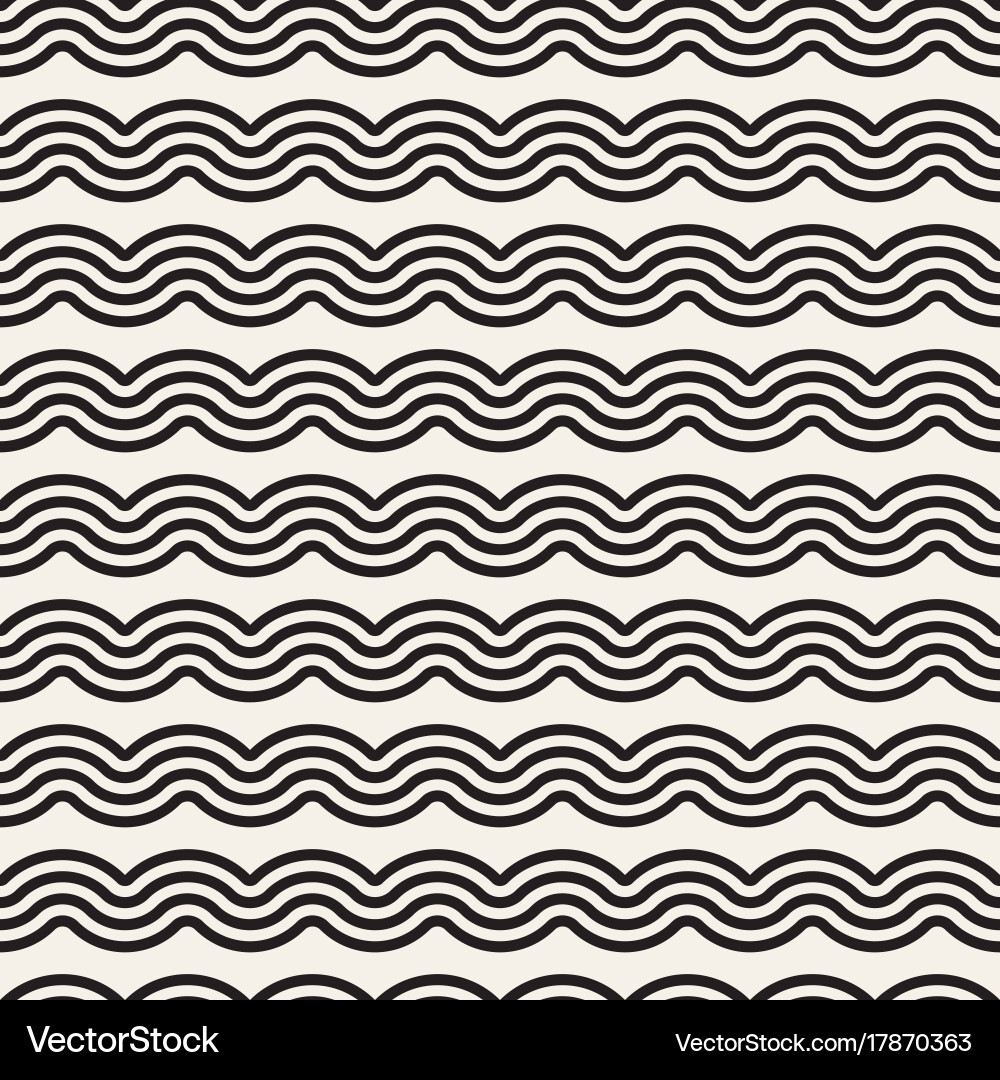 Seamless wavy lines pattern repeating vector image