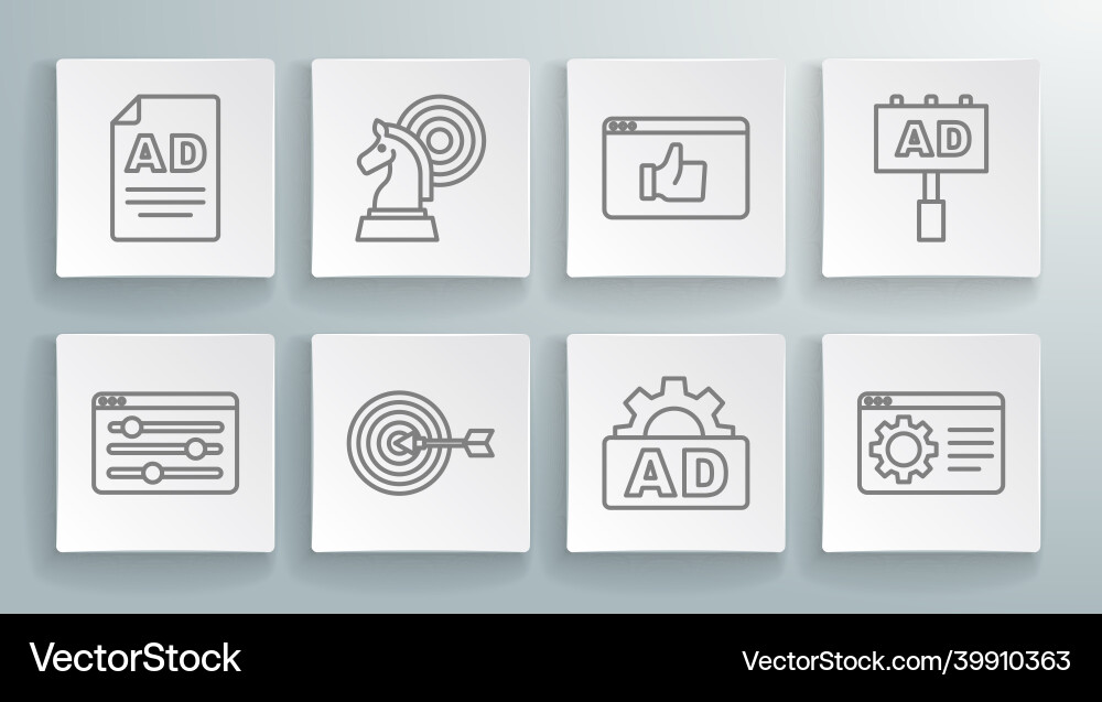Set line browser setting chess target Set line browser setting chess target Vector Image