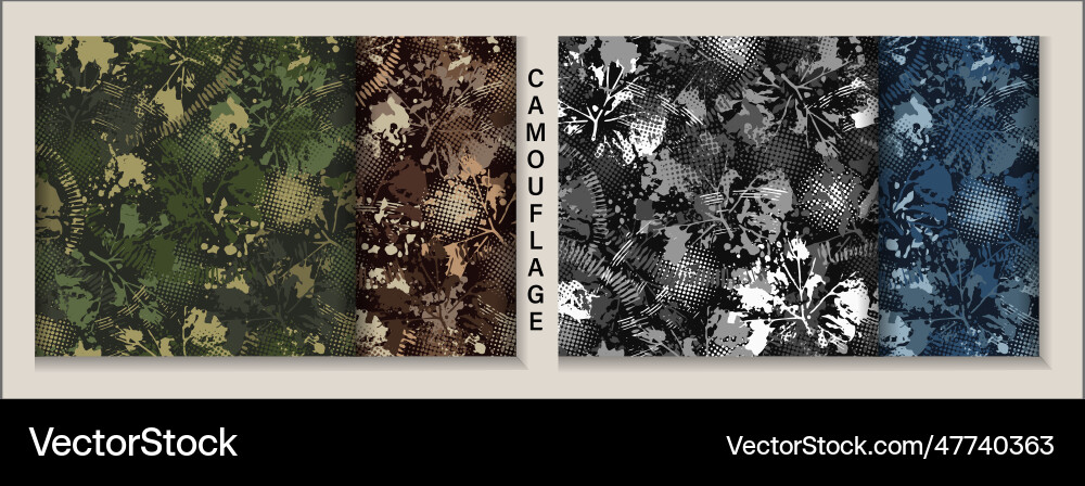 Set of 3 camouflage abstract patterns Set of 3 camouflage abstract patterns vector image