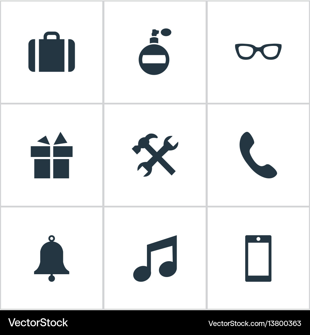 Set of simple icons element Set of simple icons element Vector Image
