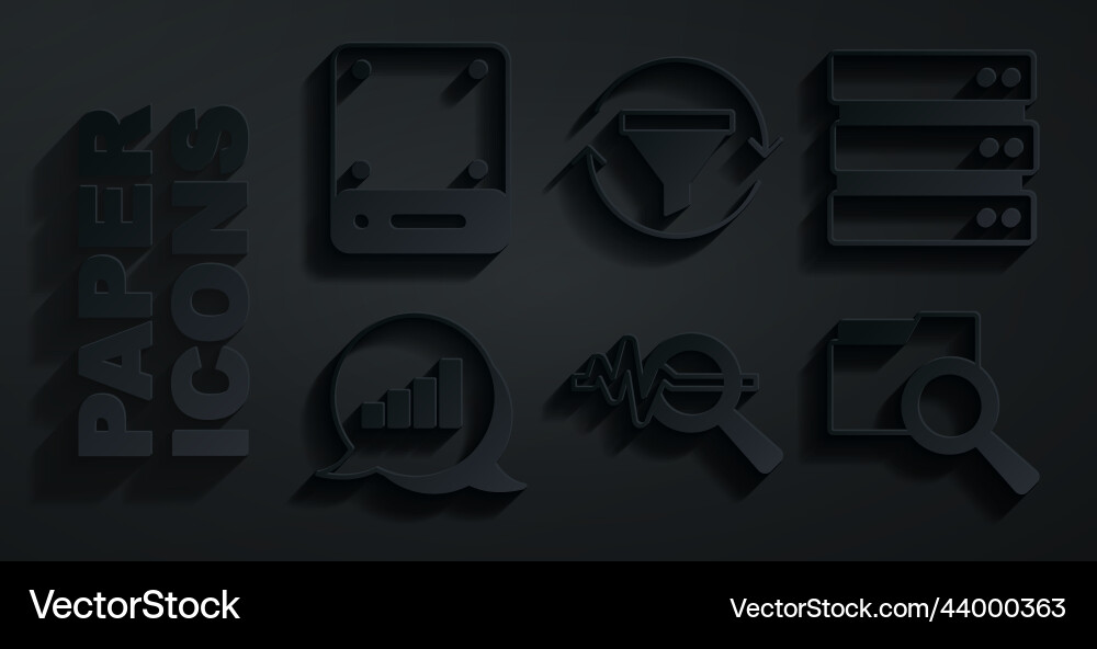 Set search data analysis server pie chart Set search data analysis server pie chart vector image