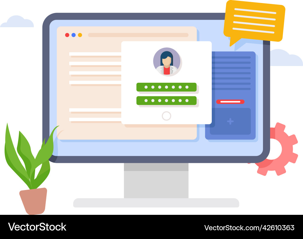 Sign in to account user authorization login page Sign in to account user authorization login page vector image