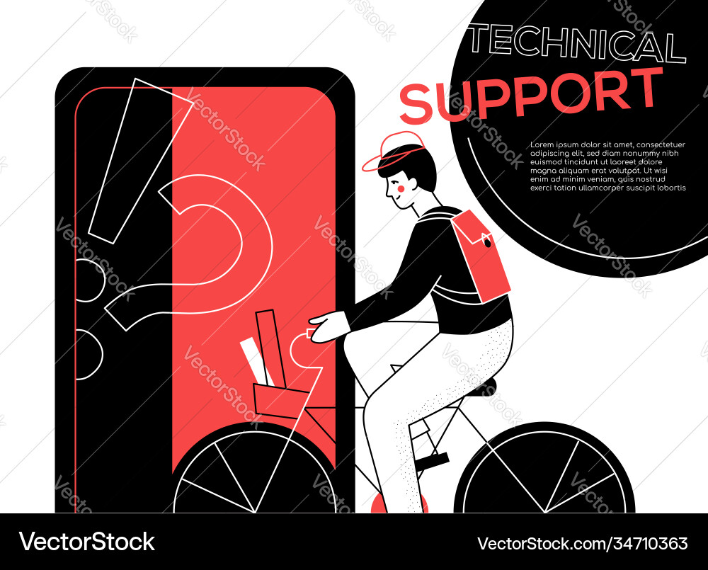 Technical support - modern flat design style web Technical support - modern flat design style web Vector Image