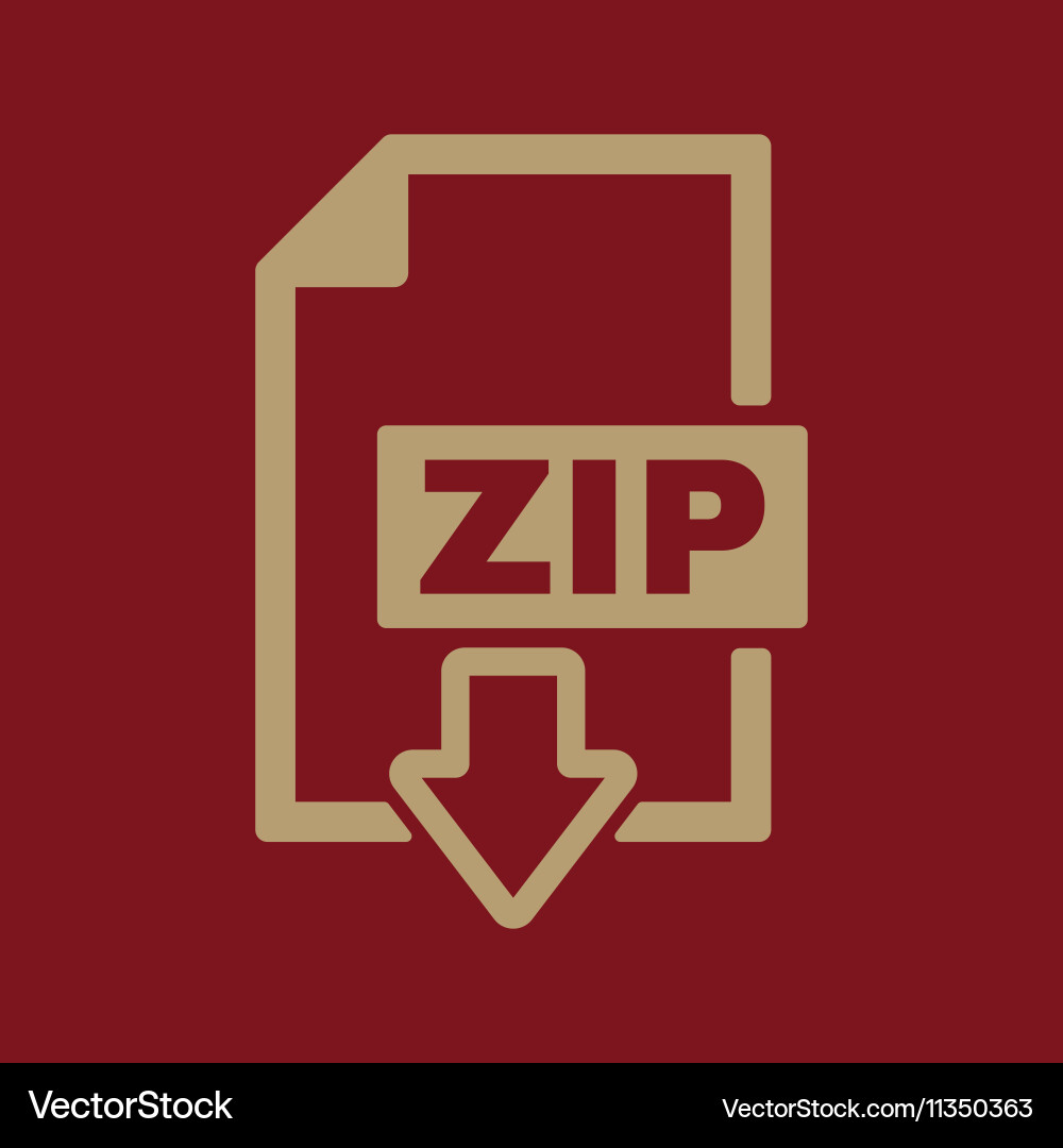 Zip file icon archive and compressed symbol vector image
