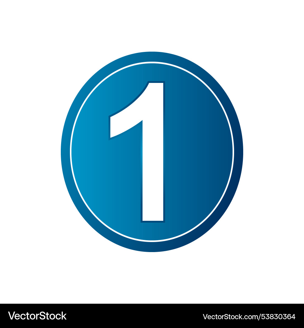 Button with number one Vector Image