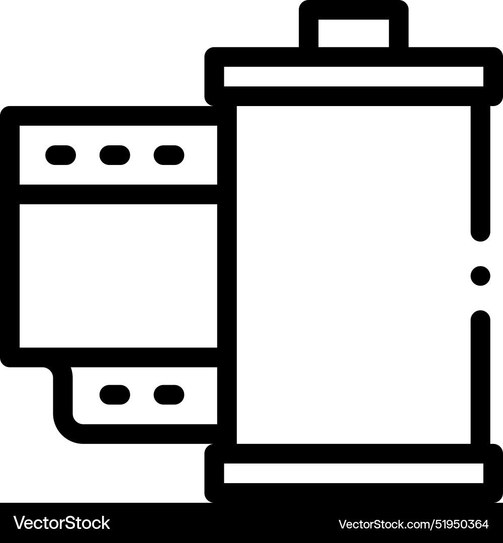 Camera roll icon thin linear style design Camera roll icon thin linear style design vector image