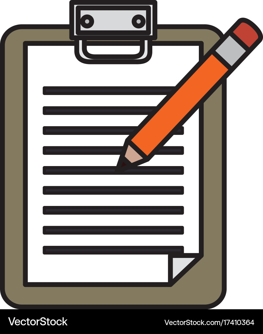 Checklist clipboard with pencil – Royalty-Free Vector | VectorStock, image size:853x1080
