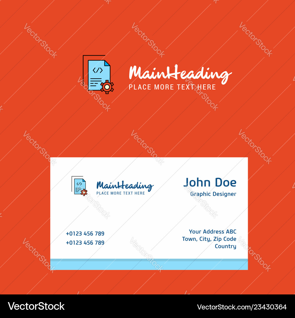 Coding logo design with business card template Coding logo design with business card template vector image