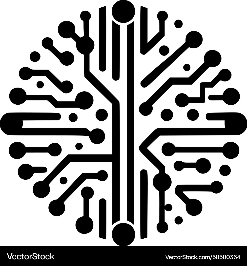 Digital Circuit Tree Network Vector Image