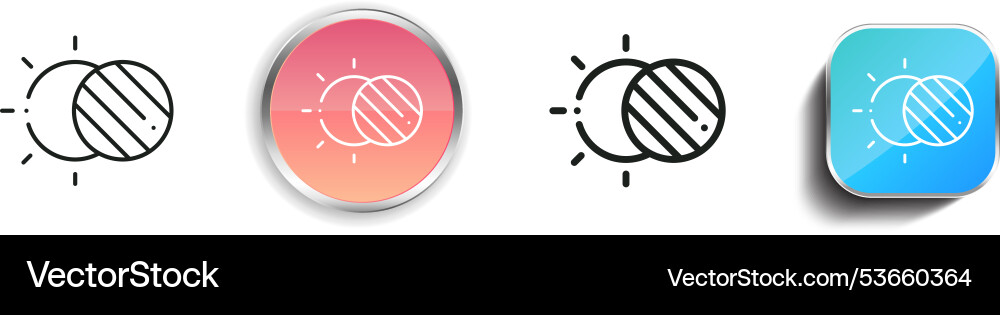 Eclipse icon thin linear regular and button style vector image