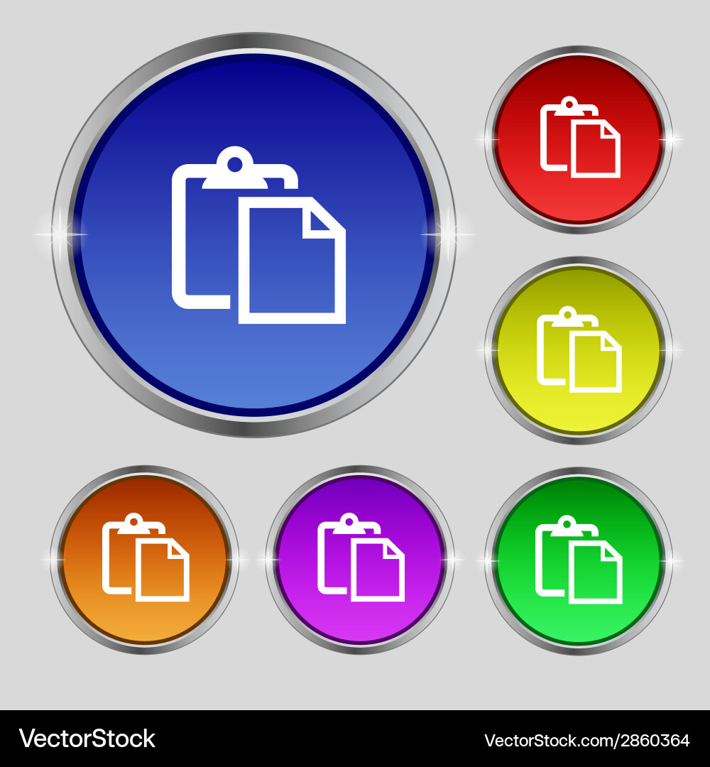 Edit document sign icon set colour button modern Vector Image
